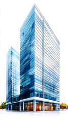 Obraz premium Looking Up modern high-rise office buildings, Economics, banking, business and finance concept. A fragment of a modern office building 
