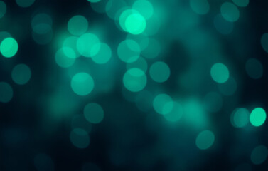 Bokeh background with shades of emerald green and deep sapphire