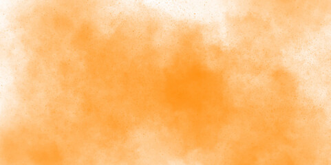Smeared ink effect bright orange and yellow color shades watercolor abstract modern hand painted orange and white on white canvas. Wet watercolor orange shades color flow background.	