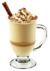PNG Creamy spiced latte with cinnamon