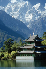chinese temple in the mountains