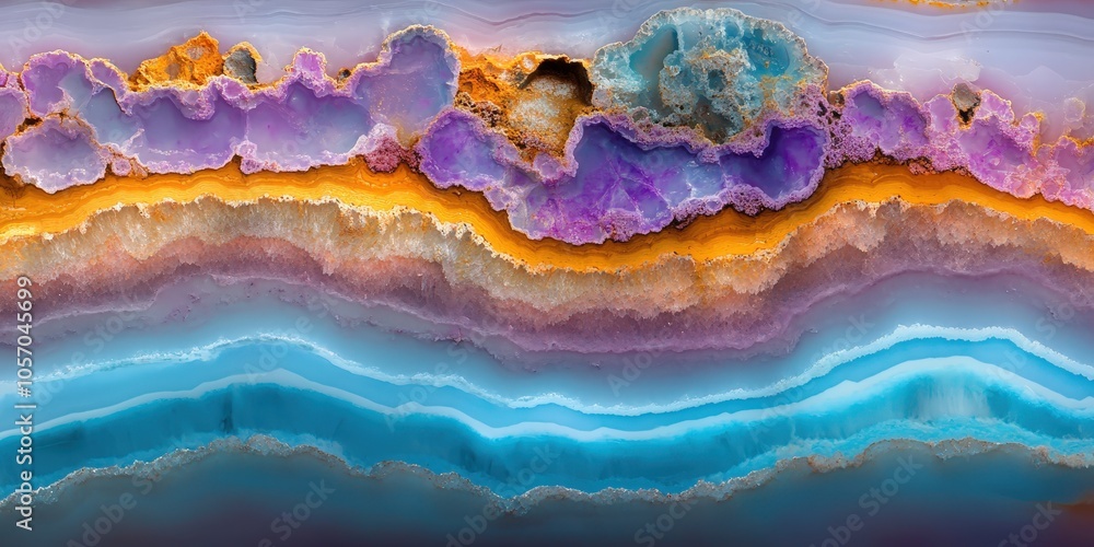 Aufkleber abstract agate stone texture background colorful gemstone pattern