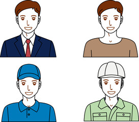 若い男性の短めのバストアップ