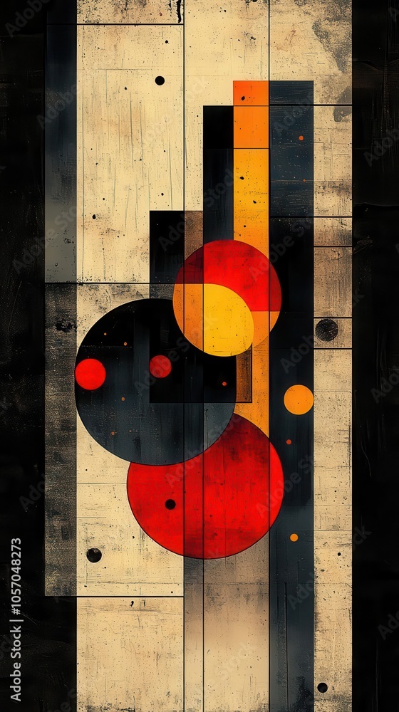 Wall mural vibrant geometric shapes create an abstract digital background high saturation bold and dynamic evok