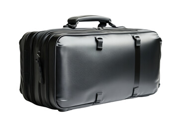 Stylish black travel bag on a white isolated background, ideal for business trips and everyday use.