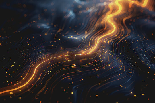 Futuristic circuit board layout Delicate crypto mining symbols Abstract digital landscape.