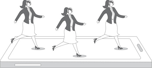 On The Phone, Jogging,Running, Businesswoman,