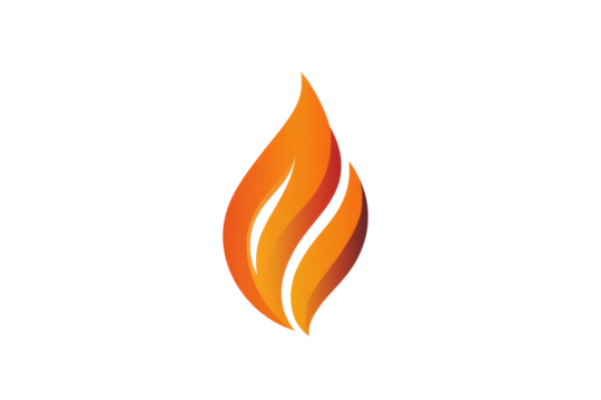 Stylized flame design in vibrant orange and yellow hues, perfect for various creative projects.