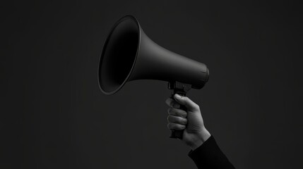 person with  black megaphone