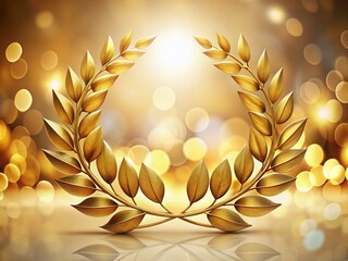 Elegant Gold Line Laurel Wreath Design for Decorative Purposes