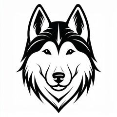 Fototapeta premium Black and white drawing of a dog with a black nose