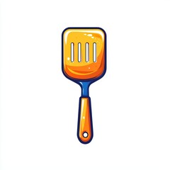 Colorful spatula with a slotted design, ideal for cooking tasks.