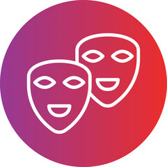 Theater Masks Icon Style