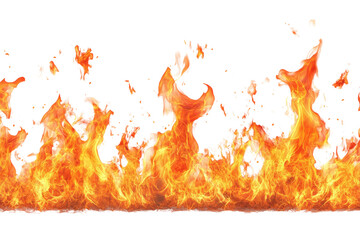 Vibrant flames dancing in a fiery display against a transparent background.