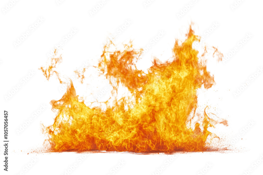 Poster vibrant flames rising dynamically, showcasing intense colors and movement on a black background.