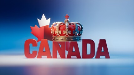 Royal Canadian Crown with Maple Leaf Symbol. AI generated