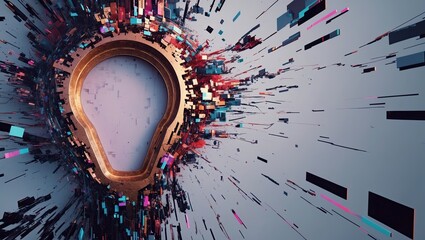 A glitchy, amorphous, and distorted lamp symbol background