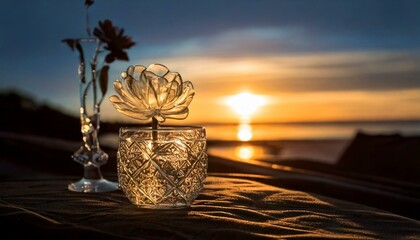Lonely Afternoon: Describe a solitary afternoon spent contemplating life while gazing at the glass flower.