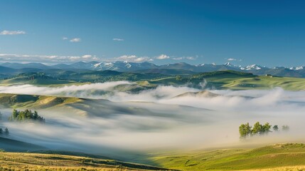 Obraz premium The breathtaking natural scenery, a masterpiece of nature, reveals the beauty of natural scenery. Generative AI