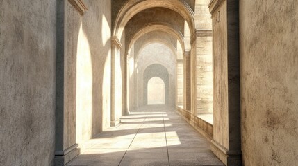 Wallpaper featuring ancient Roman cityscape and arches, capturing a vintage, classical look, isolated on white