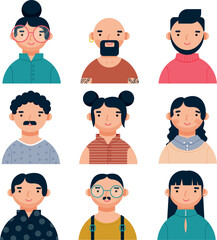 Avatars of corporate faces - vector illustration