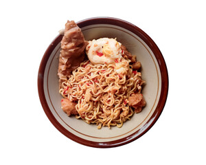 spicy seblak sundanese traditional food isolated on white background 