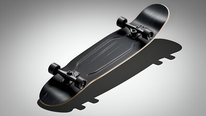 Highly detailed black skateboard with a matte ai generative