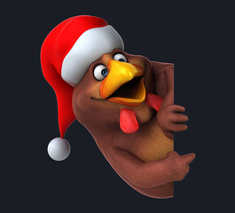 Fun 3D cartoon chicken for christmas