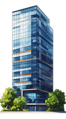 Obraz premium Office Building tower, Economics, banking, business and finance concept. A fragment of a modern office building