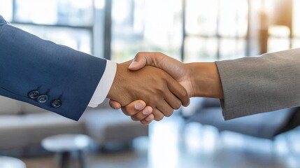 business people shaking hands in the office