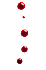 blood drops on white