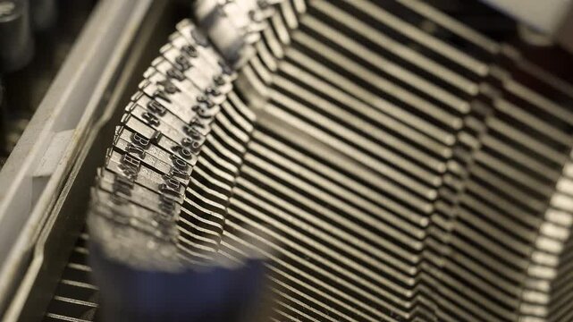 Close up of the keys of an old typewriter.