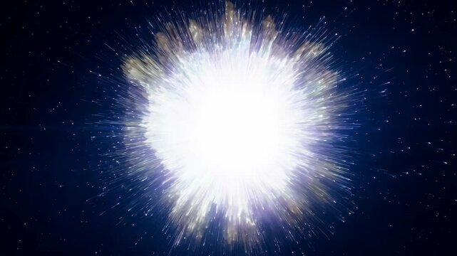Bright white supernova explosion in space