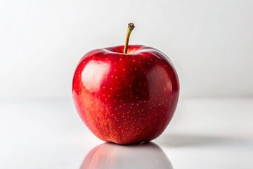 Fresh Delicious Red Apple Isolated on White Background for Minimalist Photography