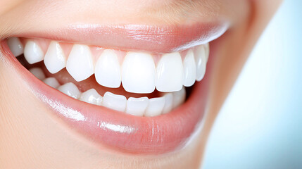 Obraz premium bright, healthy smile showcasing white teeth and glossy lips, reflecting good dental hygiene and care