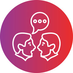Obraz premium Face To Face Conversation Icon Style
