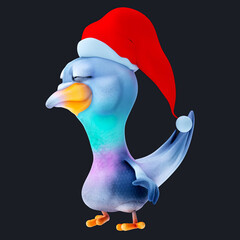 Fun 3D cartoon pigeon talking and presenting