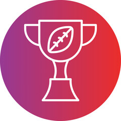 Rugby Trophy Icon Style