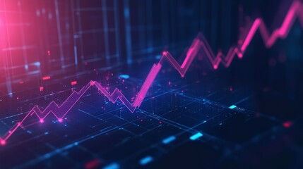 A graph with a pink line that is going up