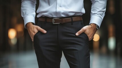 A man in a suit and tie is standing in a dark room