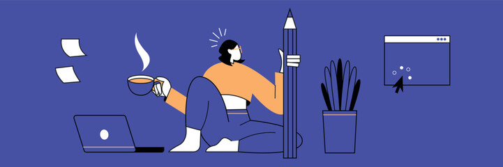 Web designer - vector flat illustration