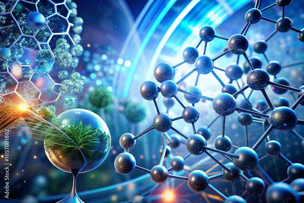 Poster futuristic macro technology and science: the art of cloning in a high-tech world