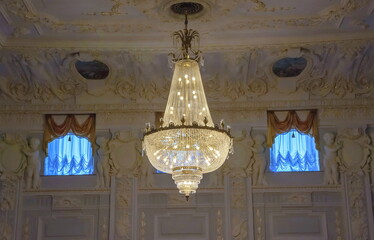 Vintage luxury chandelier with crystal pendants