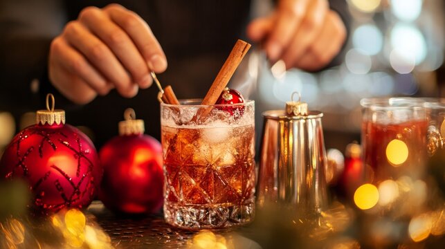 barist decorate a coctail