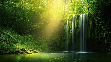 Obraz premium Hidden waterfall in the appalachian mountains 