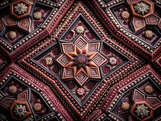 Fototapeta premium Geometric Patterns with Connected Elements in Macro Photography Style for Modern Design Projects