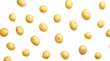 Potatoes are ready to be used for cooking, isolated on a white background