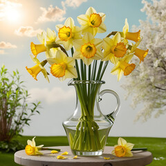 daffodils in vase