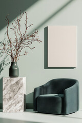 Elegant Minimalist Interior Design with Modern Furniture and Artistic Elements