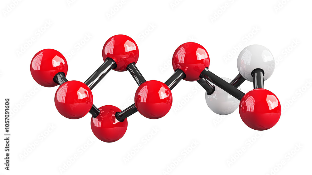 Aufkleber exploring the intricate world of molecules, a 3d visualization of atomic structures and molecular bo